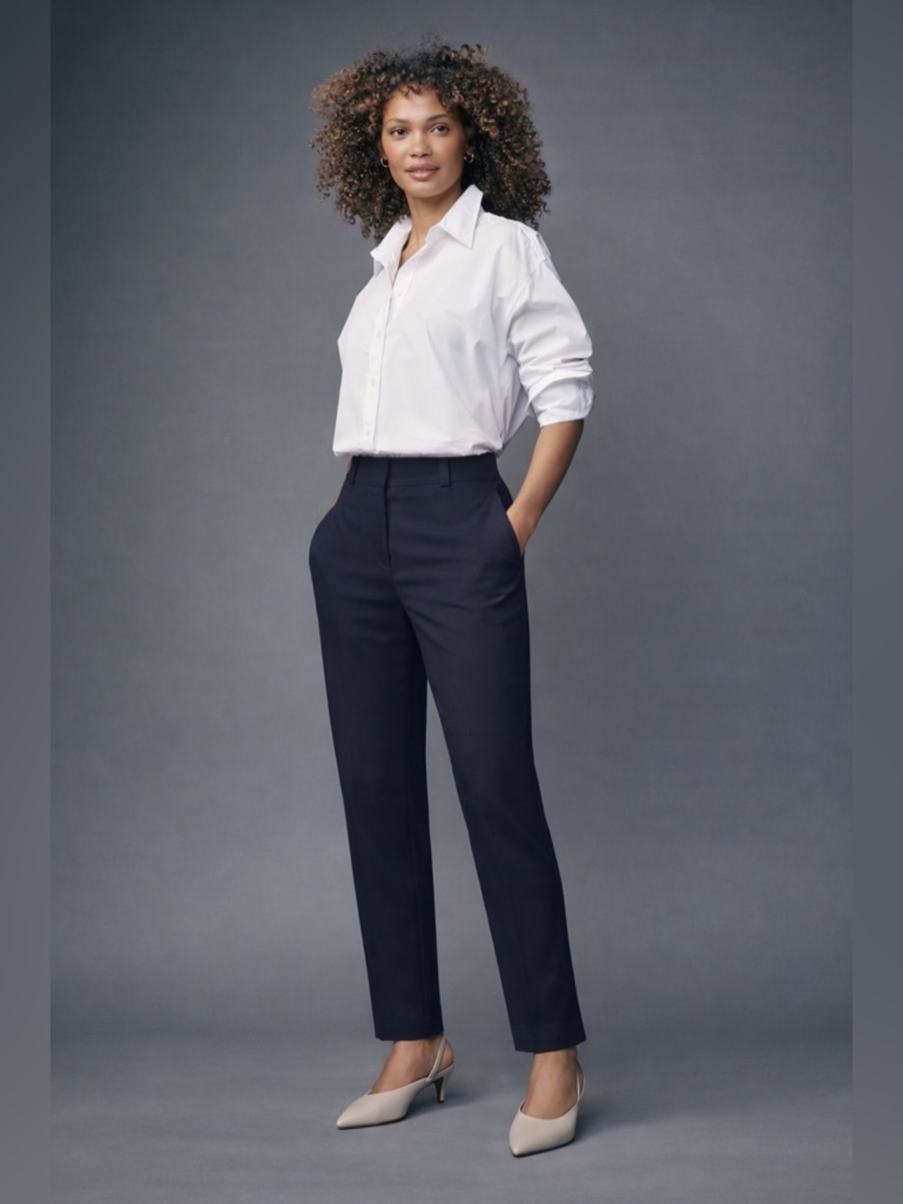 Vince Navy Slim Ankle Wool Blend Tailored Dress Pants Size 6